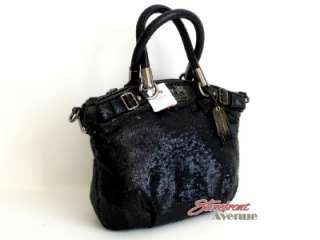 NWT Coach Madison Black Sequins Mini Sophia Cross body/Satchel Handbag 