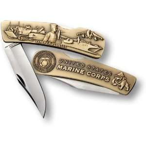    Marine Lockback Knife   Small Bronze Antique 