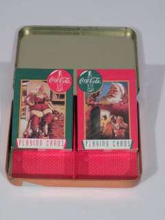 vtg 90s Santa Coca Cola Coke Nostalgia playing cards 2 decks 