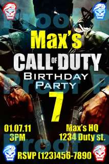 Call Of Duty Black Ops / Modern Warfare 3 / MW3 Birthday Invitation 