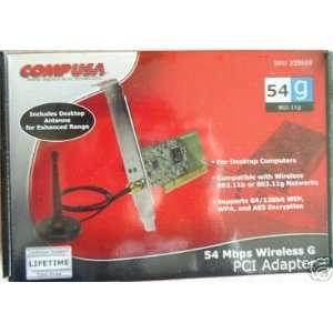  Compusa 54 Mbps Wireless G PCI Adapter Electronics