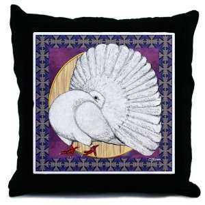  White Fantail Pigeon Pets Throw Pillow by 