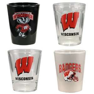  Wisconsin Badgers 4 Pack Shot Glass Set