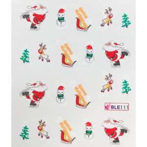 Deco Nail art water transfer hydroplaning nail stickers decals Santa 