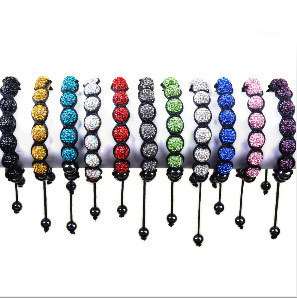 Fashion Shamballa Bracelets Pave 7 Crystal Disco Ball Beads Christmas 