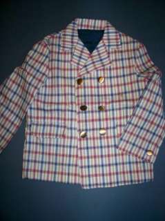 Vtg 1950s Tommy Alpren Togs ROCKABILLY PLAID DOUBLE BREASTED SPORTS 
