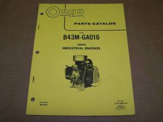 a407) Onan Parts Manual B43M GA016 Engine  