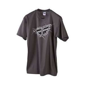    FLY CASUAL FLY TEE SHATTER GRAY SM SHATTER GRAY S: Automotive