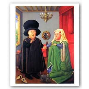  The Arnolfini after van Eyck by Fernando Botero 21.75x16 