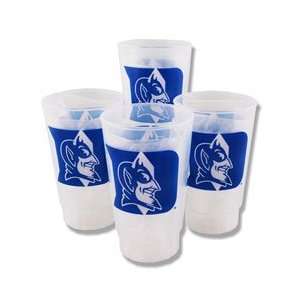  Duke Blue Devils 4 Pack Plastic Cups   Clear: Sports 