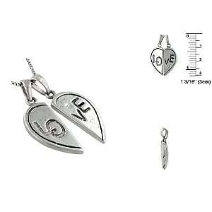    Sterling Silver Heart Shaped Shareable Love Pendant Jewelry