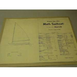    Vintage Boys Life Moth Sailboat Blueprints Plans 