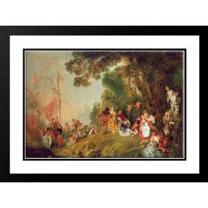  Watteau, Jean Antoine 38x28 Framed and Double Matted 