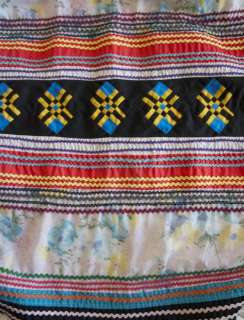 Vintage Bohemian Seminole Indian Embroidery Patchwork dress Skirt 