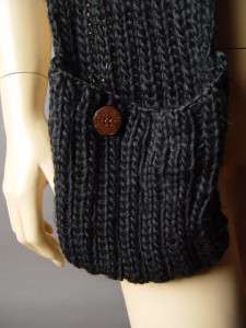 BLACK Long Scarf Hooded Hoodie Sweater Hat Glove Mitten Hand Warmer 