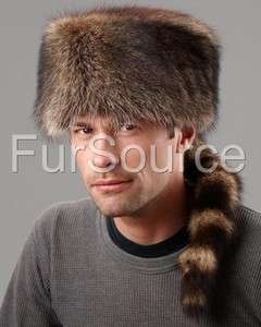 Raccoon Fur Davy Crockett Coonskin Winter Hat  