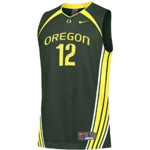  Nike Oregon Ducks #12 Green Twilled Basketball Jersey 