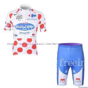  2010 quick step short sleeve cycling jerseys and shorts 