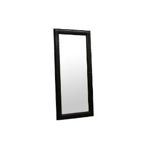  Floor Mirror with Black Leather Frame
