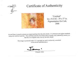   JAMALI PIGMENTATION ON CORK ART PAINTING/39x 57/2008/INTL ARTIST/COA