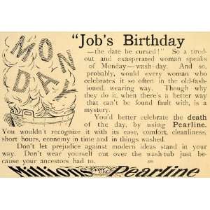   Ad Job Birthday Pearline Monday Washing Laundry   Original Print Ad
