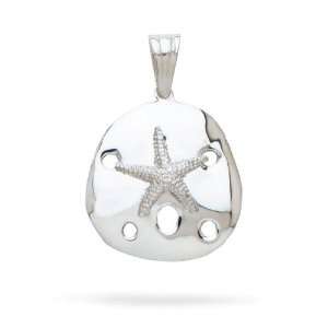  Sterling Silver Sand Dollar Charm with Starfish Jewelry