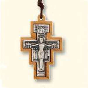   Saint Damian Crucifix Necklace   Height 1.75   14 Cord Jewelry