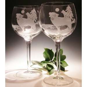  Wolf 18 oz Crystal Wine Glass Set: Home & Kitchen
