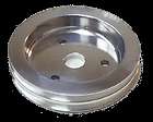 SBC SATIN ALUMINUM CRANK PULLEY DOUBLE GROOVE FOR SHORT