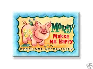 PIGGY BANK MAGNET SAVE MONEY finance dollar cents pig  