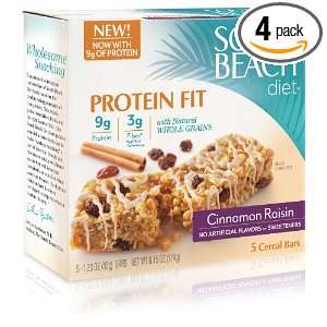 South Beach Diet Bar Protein Fit Cereal Bar, Cinnamon Raisin, 5 Count 