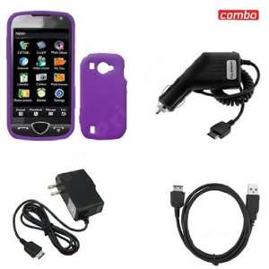 Purple Silicon Skin Case Faceplate Cover + USB Data Charge Sync Cable 