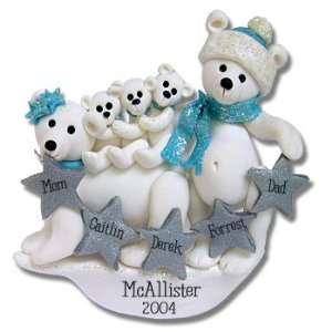  Personalized Ornament Polar Bear Family of 5: Home 