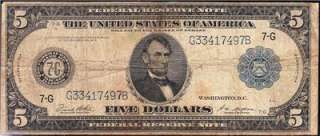 Nice Circ 1914 $5 *CHICAGO* Federal Reserve Note  