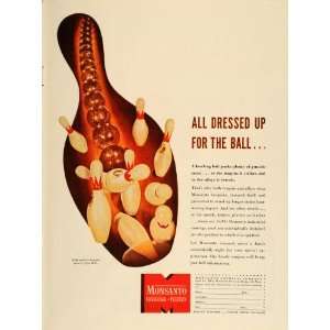   Plastics Bowling Ball Pins   Original Print Ad: Home & Kitchen
