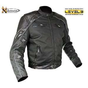 Xelement Black Tri Tex™ Fabric and Leather Trim Motorcycle Jacket 