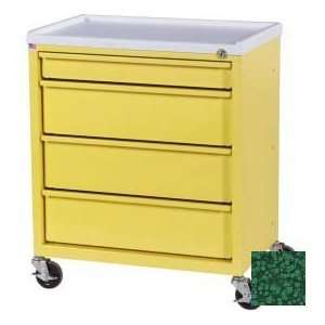   Treatment Cart With Four Drawers, Hammertone Green: Office Products