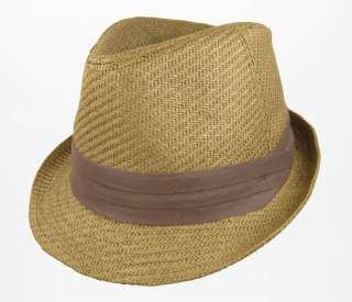 FEDORA summer SWANKY straw MAFIA Crushable Hat Brown  