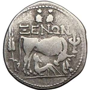  Dyrrhachium 208BC Dioscuri Torch Silver Greek Coin RARE 