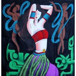   Colorful Batik Tapestry Dancing Girl Wall Decor: Everything Else