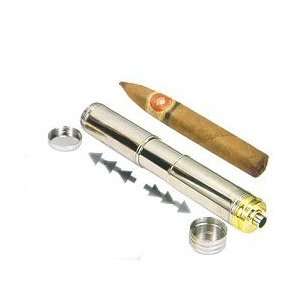   Retractable Chrome Plated Cigar Tube   Free Engraving: Home & Kitchen