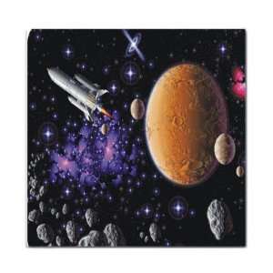  KnightTM space, planets, stars Artsun, moon, saturn   4 Ceramic Tile