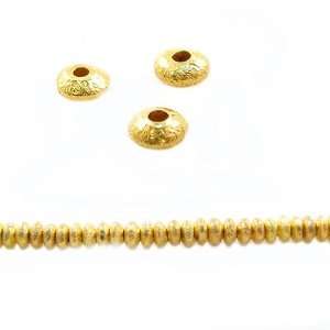  22kt Gold Plated Copper Brushed Rondelle Approx. 3mm 