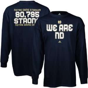 adidas Notre Dame Fighting Irish Go Team Long Sleeve T Shirt   Navy 