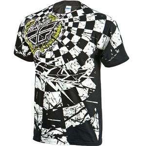  Fly Racing Chex T Shirt   2010   2X Large/Black/White 