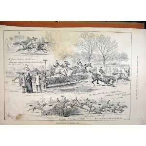    1891 Steeplechasing Sandown Park Horse Racing Print