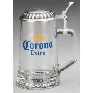  0.4 Liter Corona Extra Glass Beer Stein: Kitchen & Dining