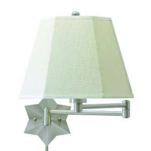   Lamp Antique Silver with White Linen Hardback Shade