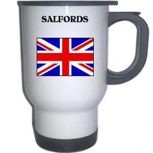  UK/England   SALFORDS White Stainless Steel Mug 
