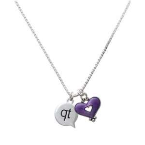  qt   Cutie   Text Chat and Translucent Purple Heart Charm 